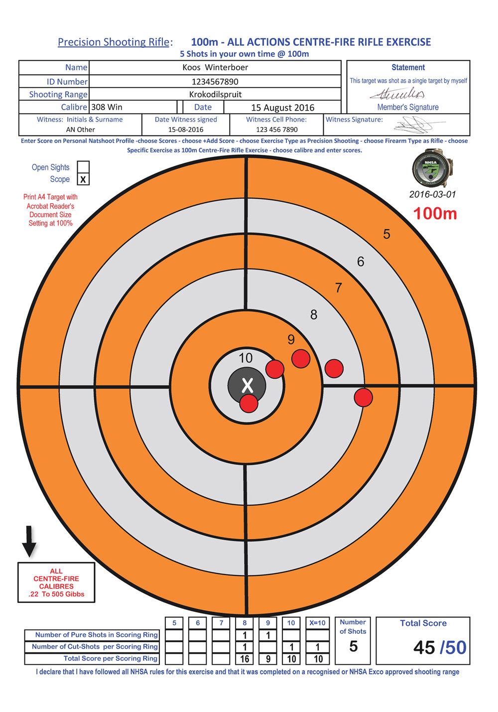 Natshoot - Status Targets